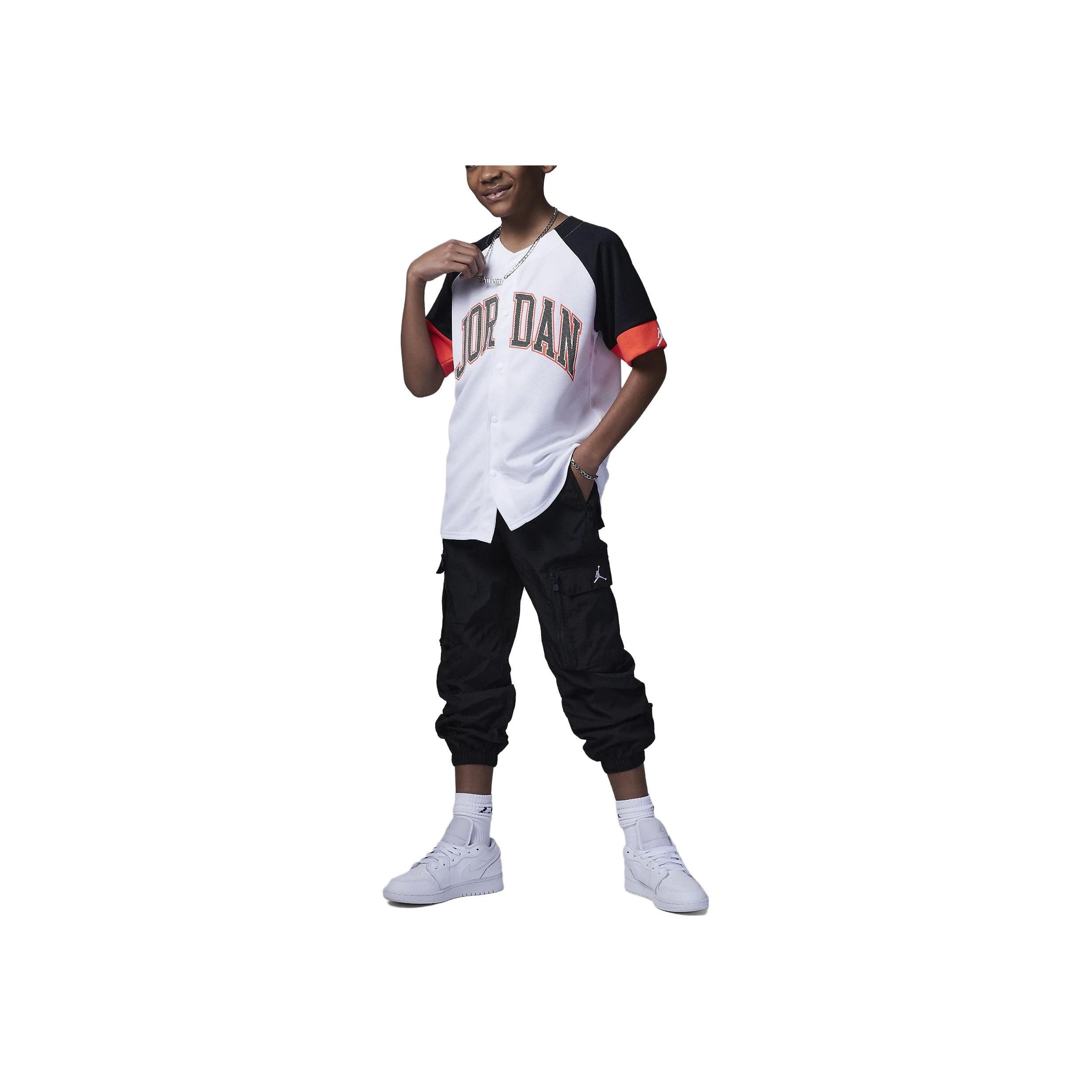 Jordan T-Shirt Crew Neck Logo Print Kids Tops White FQ0835-100 L