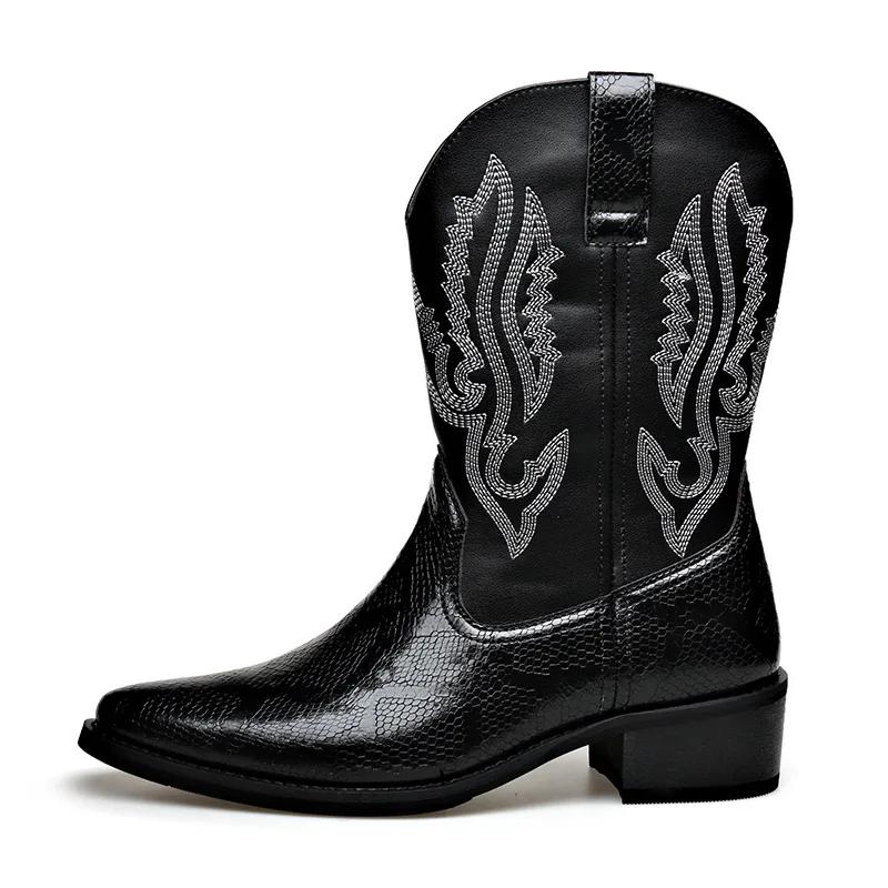 Fashion Autumn Winter Retro Knight Boots for Men Fashion Casual Leather Designer Luxury Shoes Male Big Size Solid Color Chelsea Boot Men