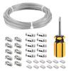 Generous Length Options Stainless Steel Wire Rope Vinyl Coated Cable Kit