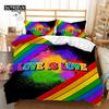 Rainbow Heart Duvet Cover King Size Multicolor Pride Bedding Set Microfiber For Boys Girls Room Decor Special Day Culture