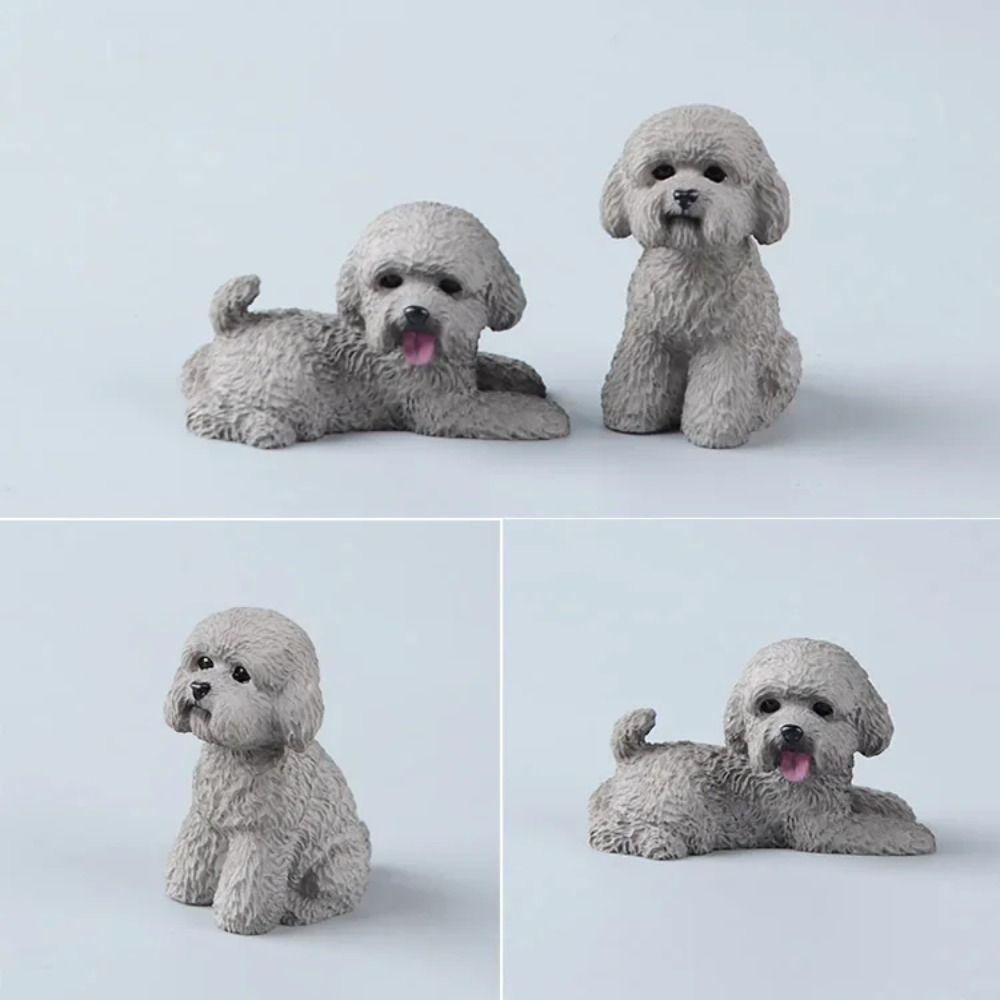 Resin Crafts Mini Animal Ornament Puppy Model Dog Action Figures Poodle Dog Figures  Kids Toys