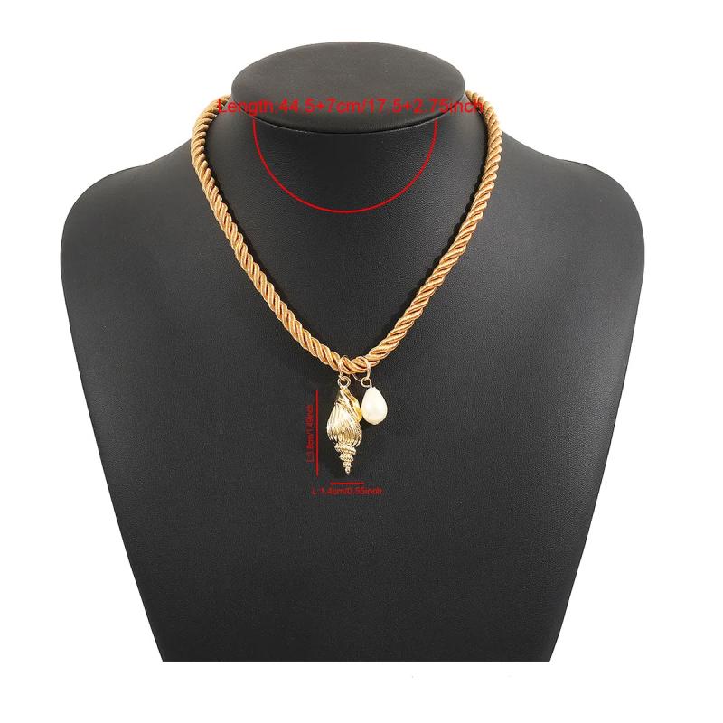 Personalized Conch Turtle Shell Fish Necklace Ocean Style Hand-Woven Pendant Choker Summer Exquisite Trend Accessories