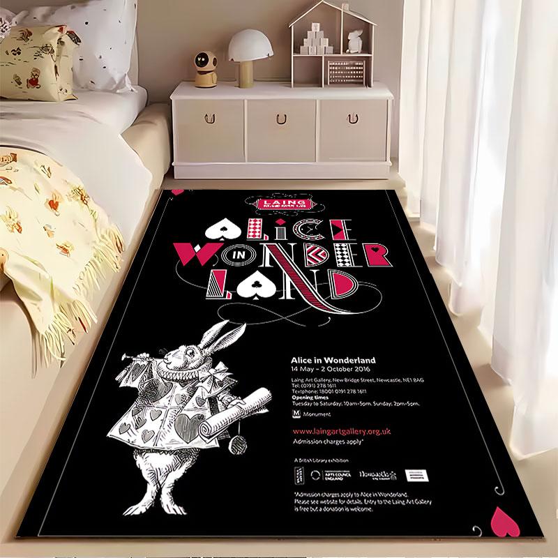 Alice in Wonderland Design Carpet suitable as a non-slip mat for the living room or bedroom sofa