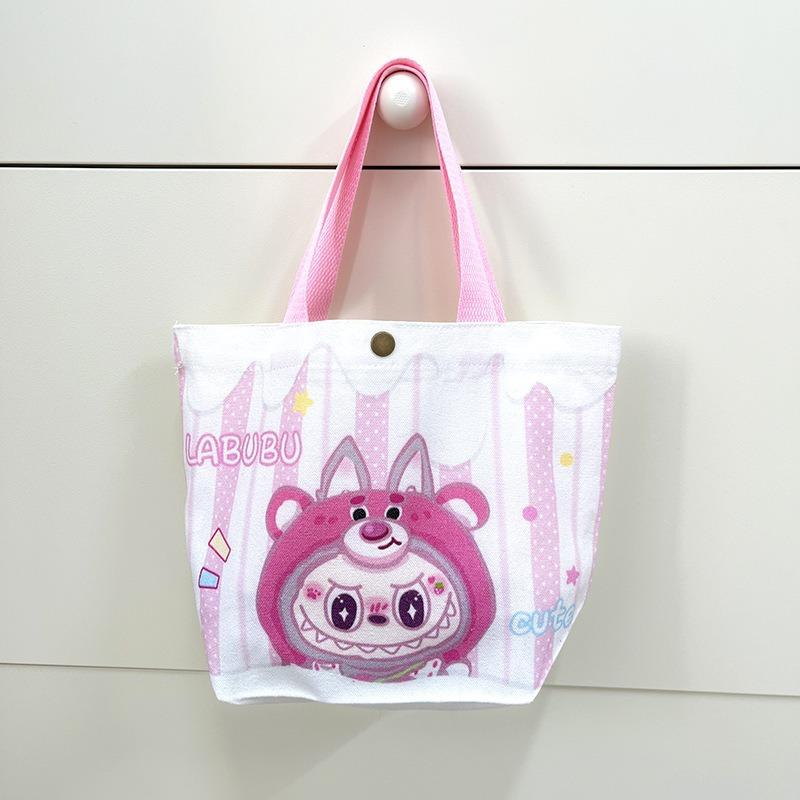 Cartoon Canvas Bag Girl Cute Hand Canvas Bag Going Out Versatile Hand Satchel Tote Bag