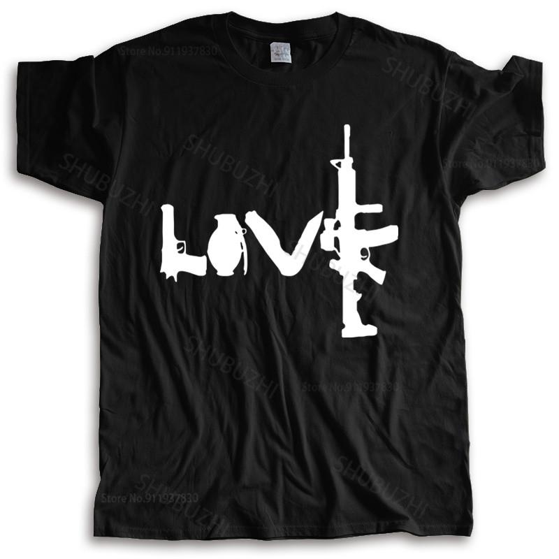 New fashion t-shirt cotton tees Banksy Street Art Love Guns AK-47 AK47 AK 47 men's t shirt brand top tees unisex teeshirt