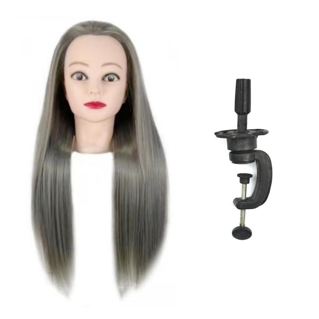 Flecht- und Styling-Mannequinkopf mit gerader Ponyfrisur – Permierbar, Färbbar und Ideal für Friseur- und Schnittübungen