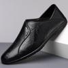 Casual Leather Shoes for Men Slip Resistant Soft Sole Trendy Loafers Comfortable Driving Shoes