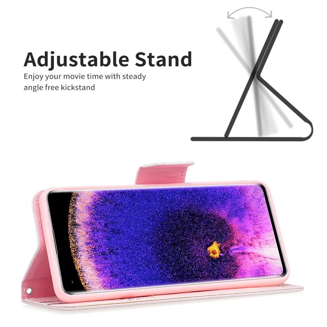 

For Oppo Find X5 Lite/Reno7 5G (Global) Phone Case Pattern Printing PU Leather Wallet Stand Cover Giraffe