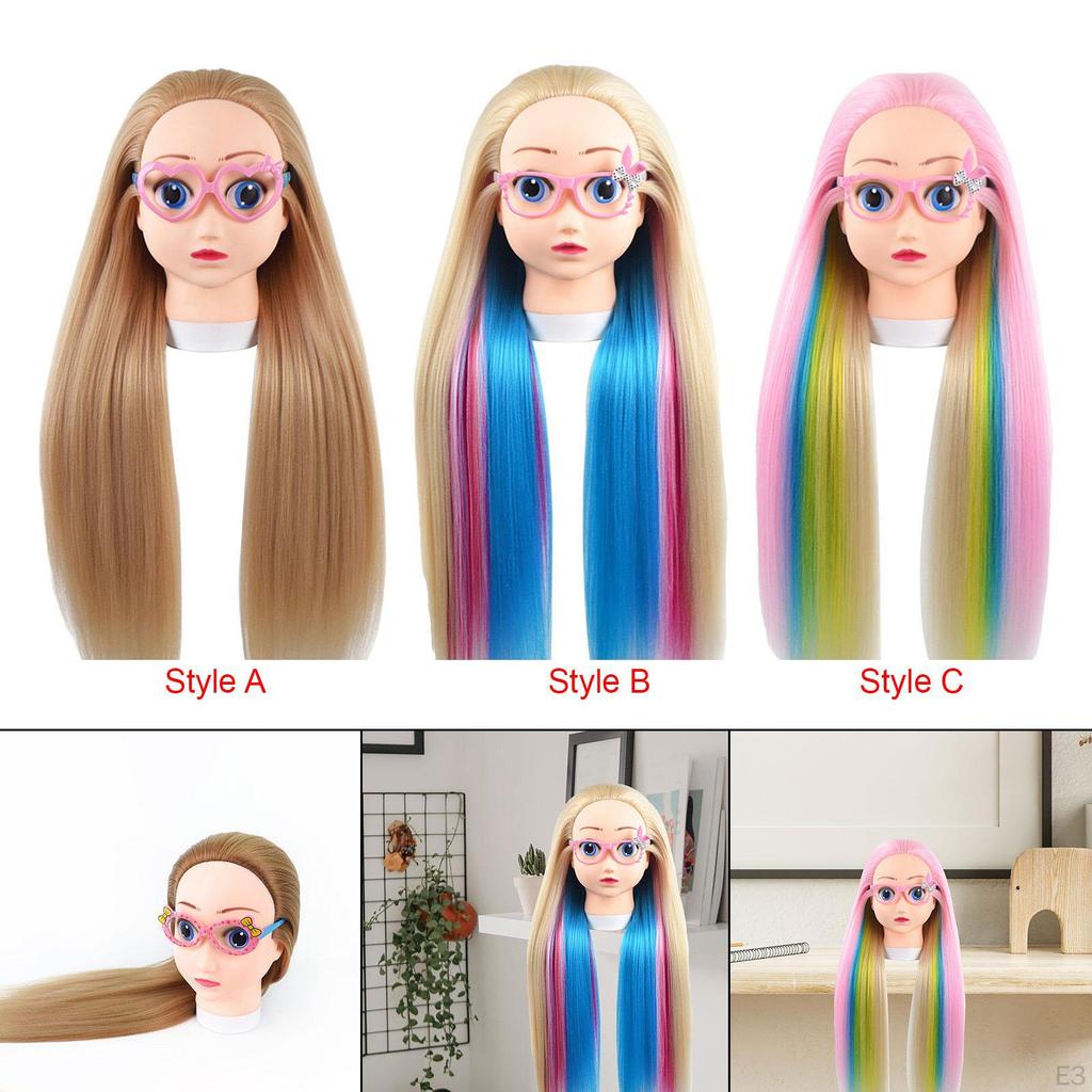 Doll Head Model with Desktop Stand Training Manikin 65cm Cartoon Mannequin for Beauty