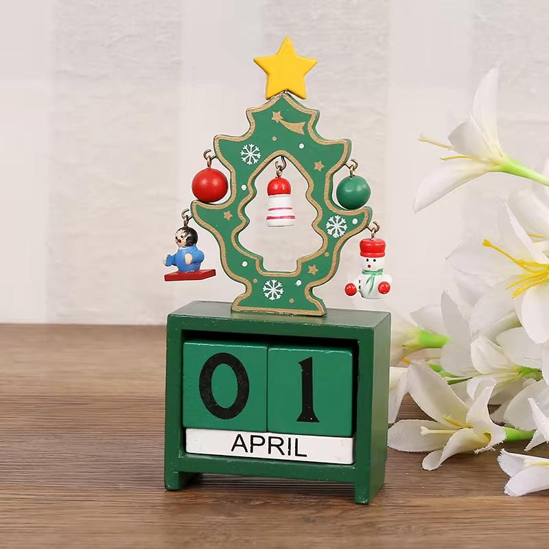 Handmade Stereo Wooden Christmas Tree White/Green/Gold Christmas Tree Children's Layout Christmas Decorations Ornaments