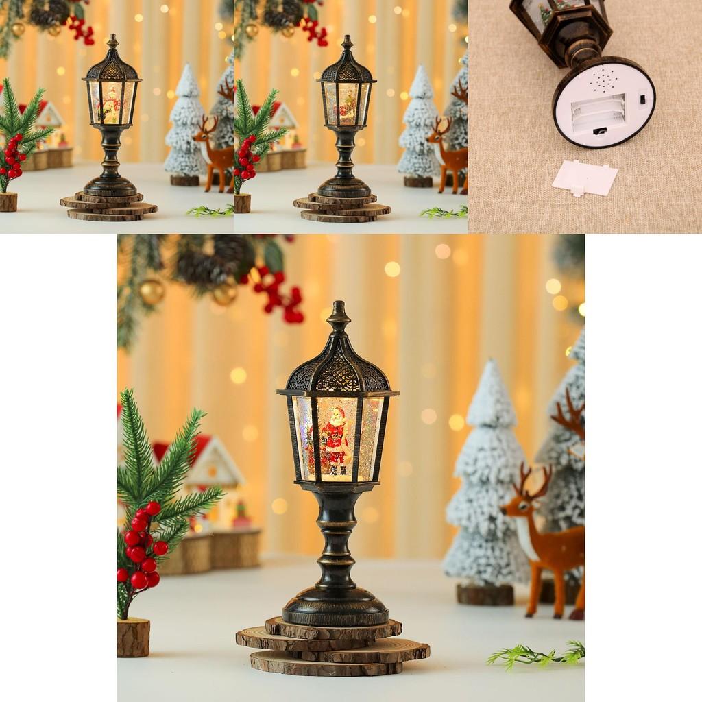 Weihnachts Schneemann Figur Vintage Tischlampe Mit Licht Musik Und Schnee-Effekt Für Feiertagsdeko