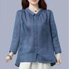 Cotton and Linen Shirt Women's Spring and Autumn Loose and Thin Western Style Women's Loose All-match Blouse Shirt