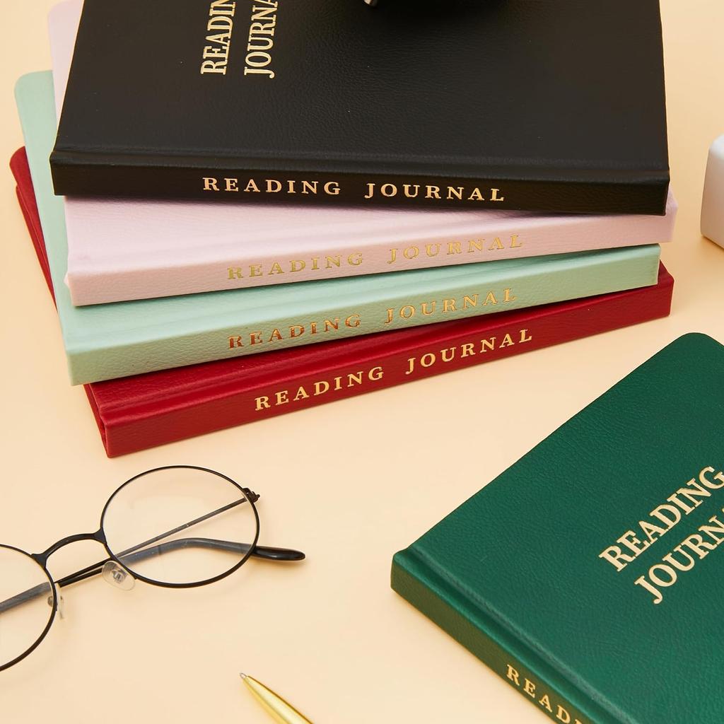Pink 5.8x8.3 Leather Reading Journal - Gift for Book Lovers and Readers, Review and Track Your Reading with 65 Book Reviews