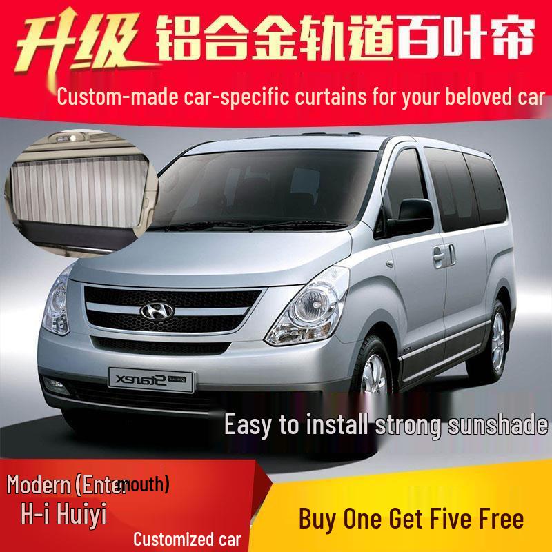 

Modern H1 Huiyi Aluminum Alloy Car Window Sunshade Curtains Venetian Black (Aluminum Track)