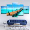 Canvas Painting Tropical island natural scenery 5 Pieces Wall Art Painting Modular Wallpapers Poster Print Home Decor