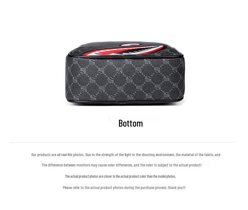 Męska casualowa torba na ramię z rekinem: Biznesowy plecak i torba crossbody o dużej pojemności na kampus