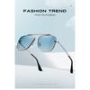 aoron Gradual Change Sunglasses Glasses Colorful Two-color Large Frame Sunglasses Fashion Metal Glasses