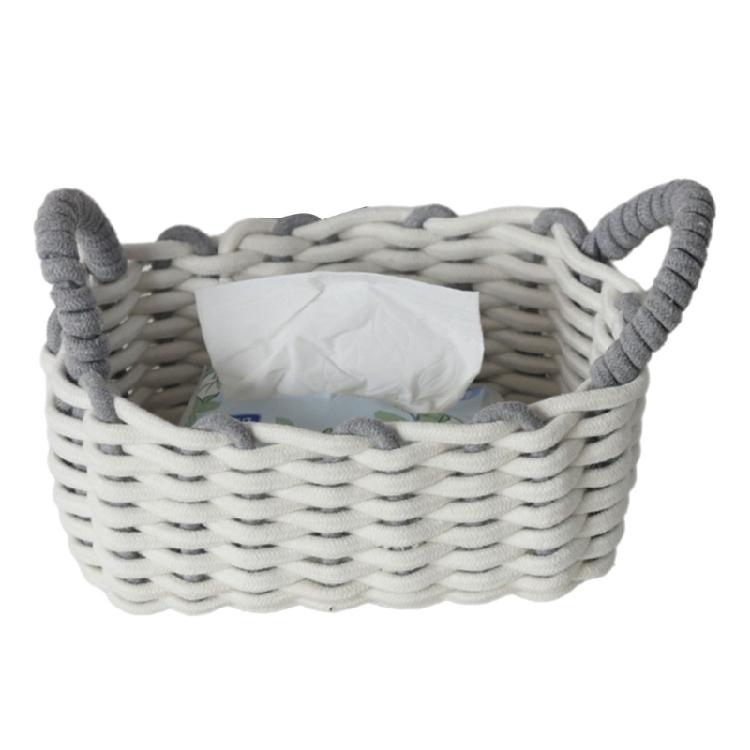 Trendy Handmade Small Cotton Rope Storage Baskets with Handy Organizers Home Accessory for Any Room Organization