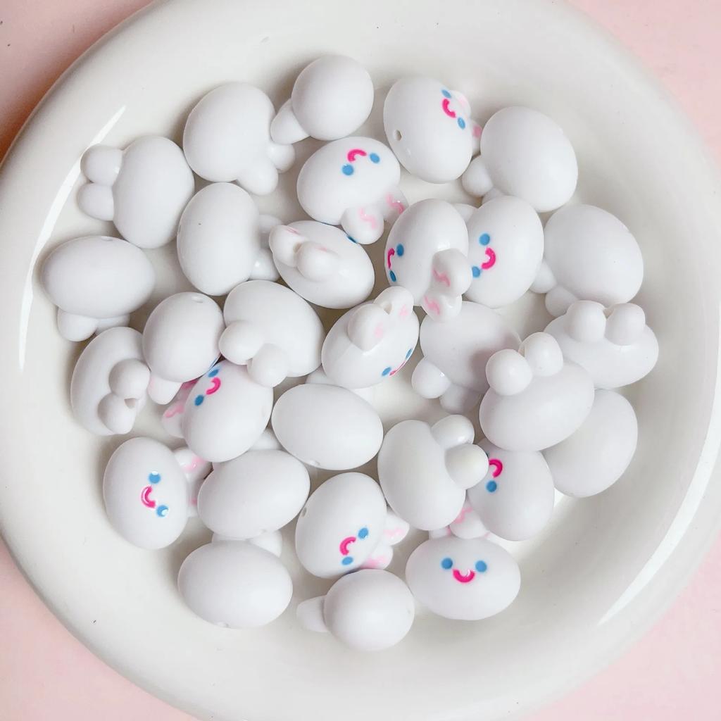 DW53 5Pcs 20mm Acrylic Animal Bead Cartoon Minimalist Bunny Eads Handmade Necklace Bracelet DIYmaterial Jewelry Accessories