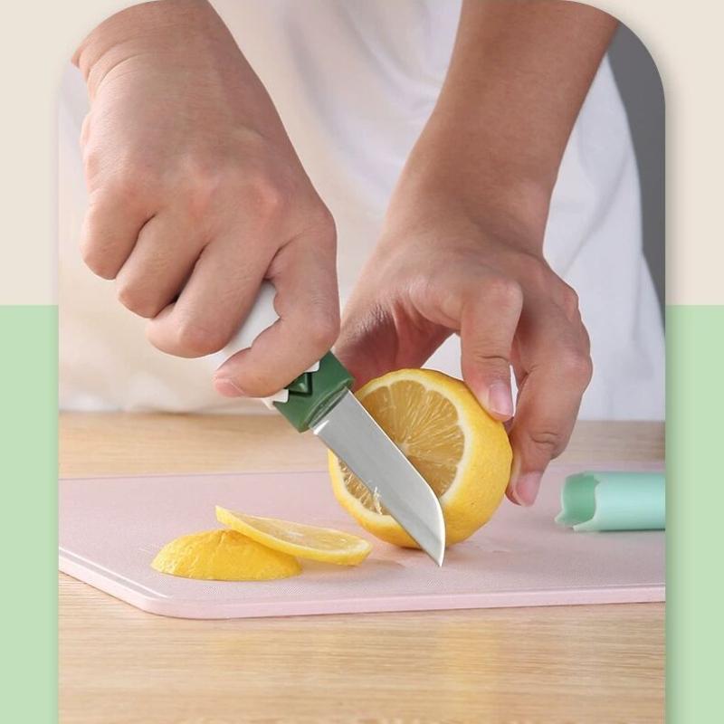 1Pc 2-in-1 Multifunctional Household Stainless Steel Paring Knife Fruit Knife Peel Knife Scraper Fruit Planer Knife Set