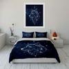Wolf Constellation Night Sky Bedding Duvet Cover Set Duvet Cover Pillowcases  (1*Duvet Cover 2*Pillowcases, Without Duvet Insert)