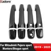 Car Side Door Handle Cover Trim For Mitsubishi Pajero/Montero/Shogun Sport - 2024 2025 Carbon Fiber Accessories