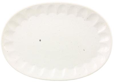 Mino Ware Plate, Oval Plate, Approx. 24 X 16 Cm, Shinogi Powder, Made In Japan K10178