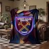 Coperta in Flanella con Stampa West Ham United Calcio Morbida Calda Coperta da Divano Letto per Casa Ufficio Camera da Letto