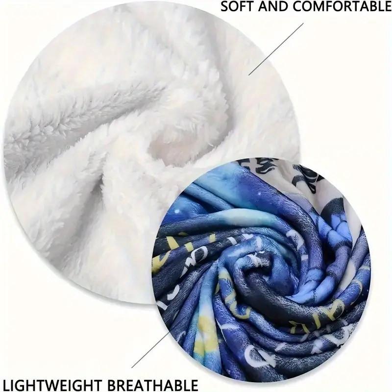 1pc Design Exquisite Pattern Flannel Blanket for Bed, Office Shawl, Leg Cover, Home, Outdoor Camping, Car, Multi-Purpose Comfortable Soft Blanket
