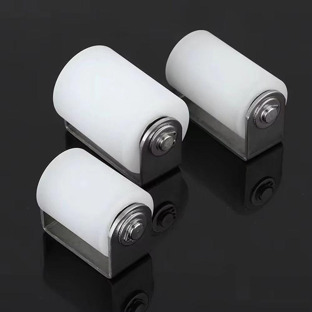 1Pcs 201 Stainless Steel Mobile Door Pulley Solid Ball Bearing Nylon Positioning Roller Rust Proof Wear Resistant