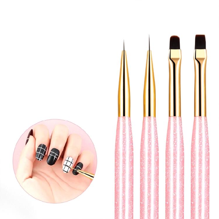 4pcs Nail Liner Brush and Dotting Pen Set Nails Art Brushes for Skilled Woman