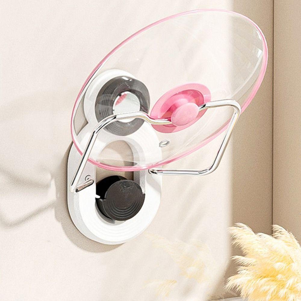 Punch Free Pot Lids Holder Wall Mounted Cutting Board Holder Suction Cup Pot Lid Rack  for Home