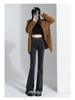 Women's High-Waisted Slim-Fit Fleece-Lined Micro-Flare Jeans for Autumn and Winter