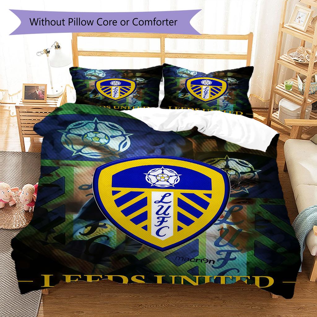 Leeds Soccer Bedding Quilt Set Quilt Cover Pillowcase Home Decoration Birthday Gift (1 * Duvet Cover + 2 * Pillowcase, Without Core)