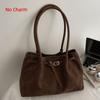 Suede/PU Leather Shoulder Bag Retro Elegant Handbag Available In 4 Colors Solid Color Commuting Tote Bag School/Travel/Work