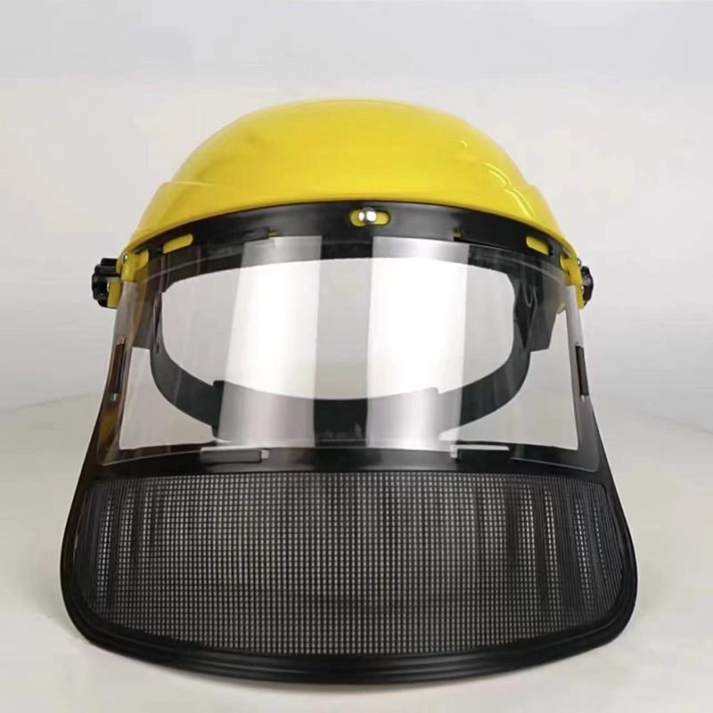 1 Pieza Casco de Seguridad para Cortacésped de Jardín con Máscara Protectora de Malla Integral para Tala de Arbustos Protección Forestal