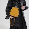 Metal clip button small square bag light luxury texture shoulder bag