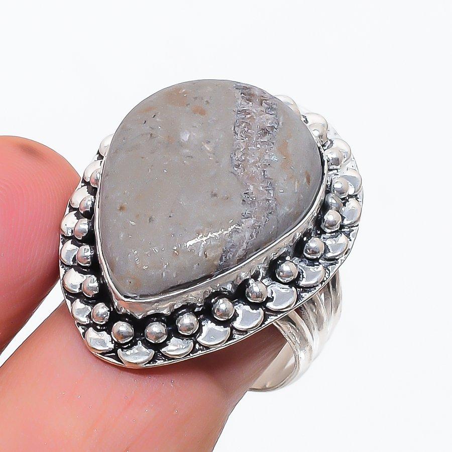 Natural Septerian Stone Gemstone 925 Sterling Silver Jewelry Ring Size 9.5 u0N49