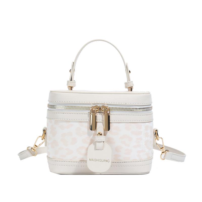 

Leopard Print Small Bucket Bag: 2025 Fashion Versatile Handheld & Crossbody for Women брудно-білий