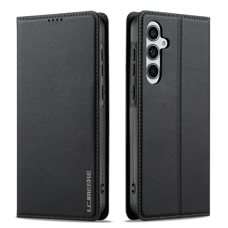 Magnetic Flip Leather Phone Case for Samsung Galaxy S25 Edge S24 FE S23 Plus S22 S21 Ultra A16 A36 A56 A15 A55 Wallet Card Cover
