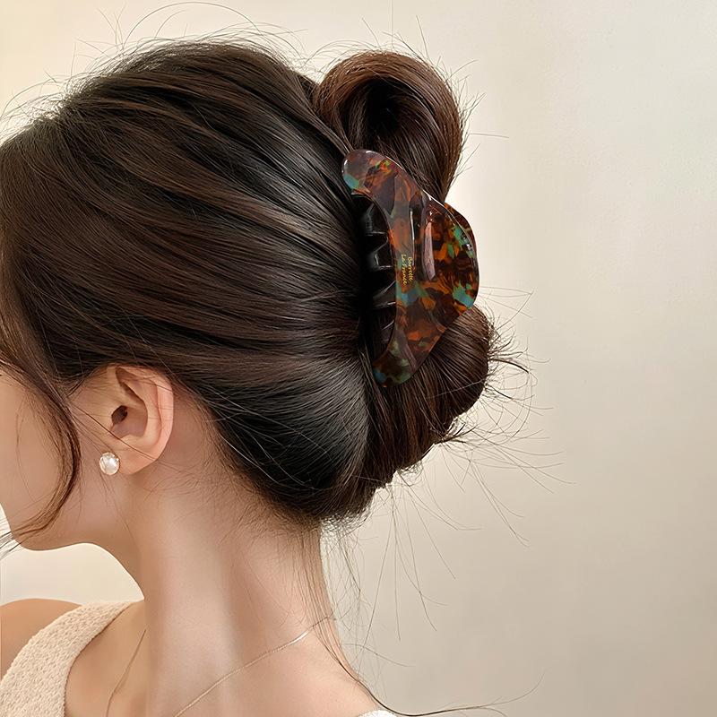 Sweet Color Block Acetate Hair Clip Women'S Temperament Hairpins Simple Shark Clip Hair Accessories