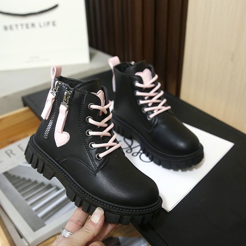 Stivali con Zip Laterale da Bambina Stivali per Bambini Ragazzi Platform Primavera Autunno Casual Stivali da Ragazza