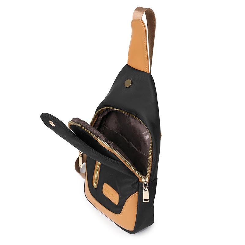 Patchwork Crossbody Bag Women's Chest Bag Nylon Shoulder Bag