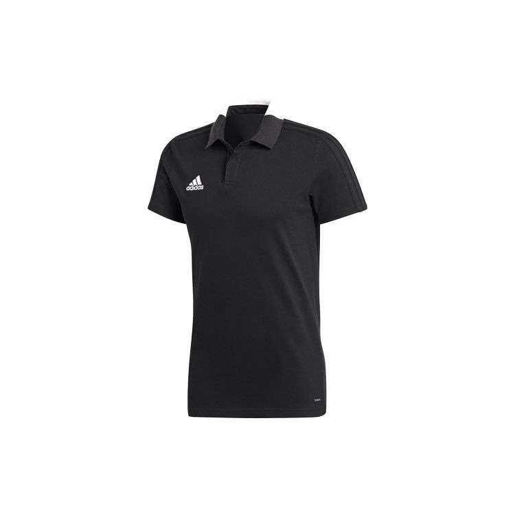 

Adidas Футболка-поло с коротким рукавом и логотипом, мужская, черная BQ6565 S
