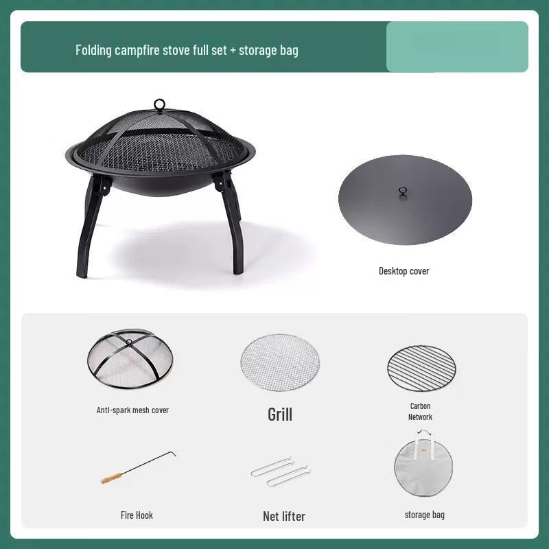 Suiyuan Outdoor Folding Charcoal Grill & Tea Stove One Size