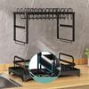 Dish Drying Rack for Countertop Aluminum 2 Tier Dish Rack with Drainboard and Utensil Holder for