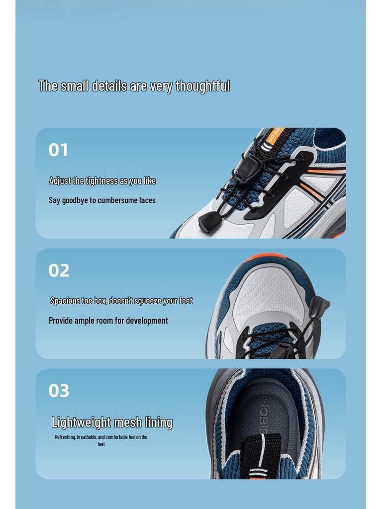 Happy Bear Kids' Lightweight Breathable Running Shoes - Elastic Closure for Boys & Girls, Trendy for Spring & Autumn.