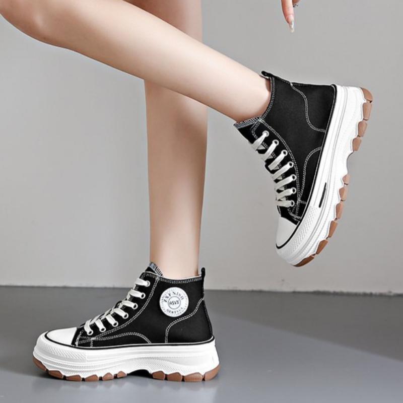 Wiosna, Lato, Jesień i Zima Damskie Buty Damskie Płócienne Buty do Kostki Białe Buty