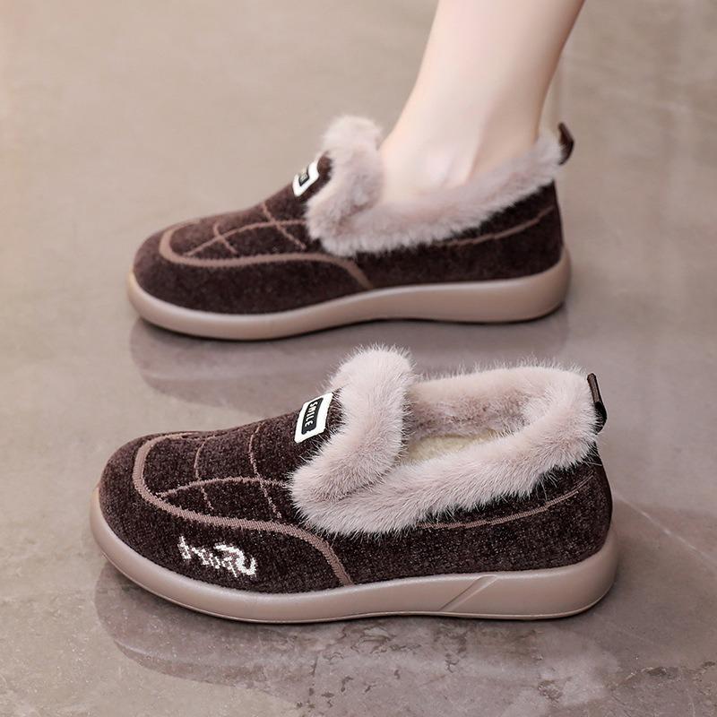 Women's Low-Cut Slip-On Winter Slippers, Soft Sole Comfortable House Shoes, Plush Lined Cozy Indoor Outdoor Casual Flats