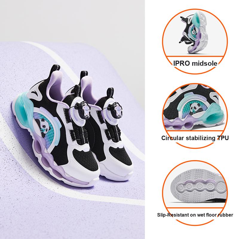 Anta Kids Energy Ring 10.0 Fashion Comfortable Physical Test Non-Slip Wear-Resistant Low-Top Running Shoes Kids Sneaker Black White 322449901-3